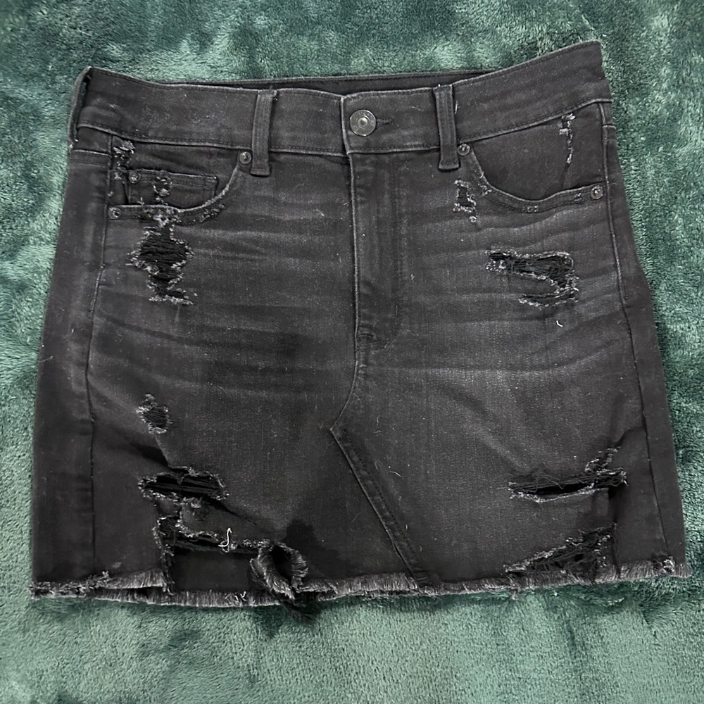 Black jean skirt